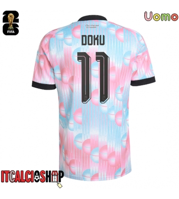 Belgio Jeremy Doku #11 Seconda Maglia Mondiali 2026 Manica Corta